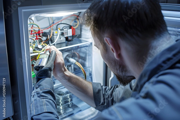 Fototapeta Preserving Appliance Efficiency - Focus on Refrigerator Maintenance