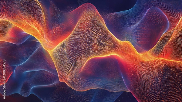 Fototapeta Abstract digital background electromagnetic wave background Innovation digital wave background information technology background The background is the background. gradient wave digital wave banner