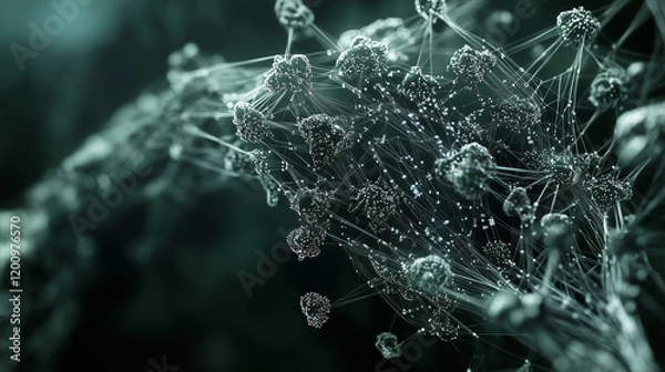 Fototapeta A futuristic of the nervous system, blending biological structures with digital circuitry