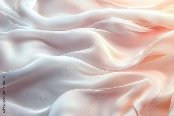 Fototapeta Layers of shimmering, flowing waves resembling liquid silk in radiant hues