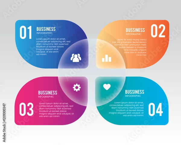 Fototapeta Infographic template with Glass morph style