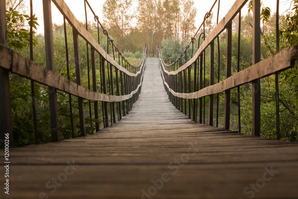 Obraz  Suspended wooden bridge
