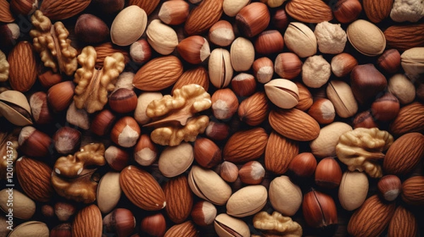 Fototapeta A Colorful Collection of Nuts