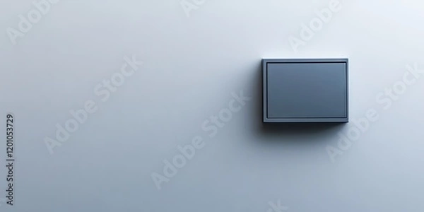 Fototapeta Gray electrical switch on a smooth white wall background positioned centrally with soft shadows showcasing a minimalist design aesthetic