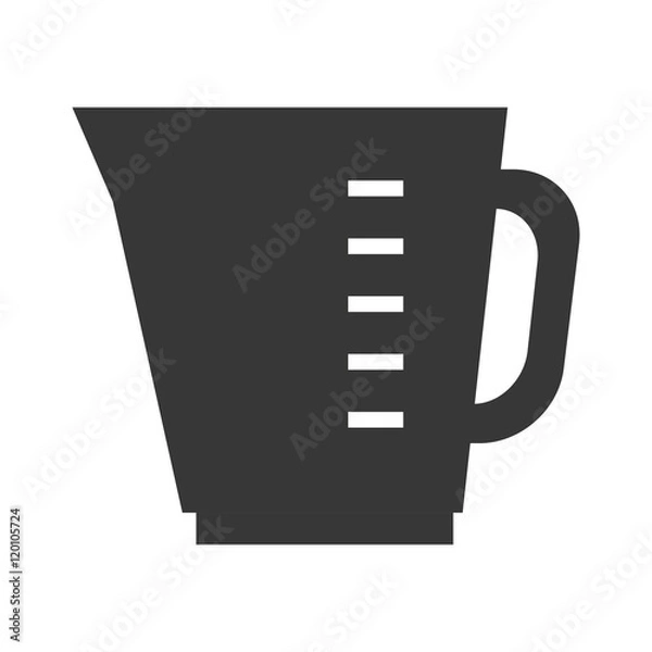 Fototapeta measuring jar with handle. laboratory equipment. silhouette vector illustration 