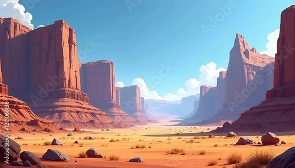 Fototapeta Martian landscape isolated on transparent background