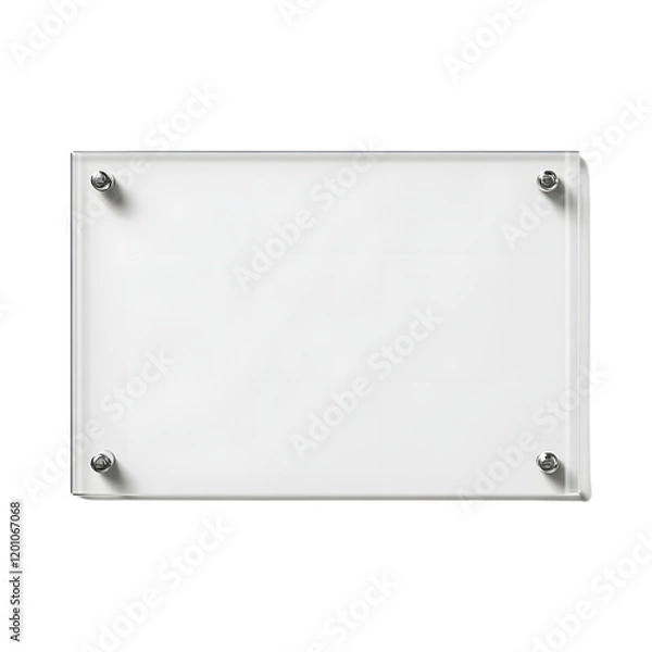 Fototapeta Personalized name plate on a white background, featuring a sleek and customizable design, perfect for office or home use, adding a personal touch to workspaces and enhancing decor.
