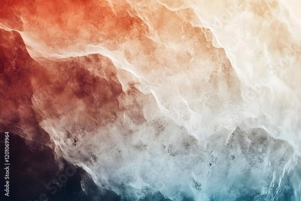 Fototapeta Dramatic orange and white clouds blending into a textured abstract atmospheric design