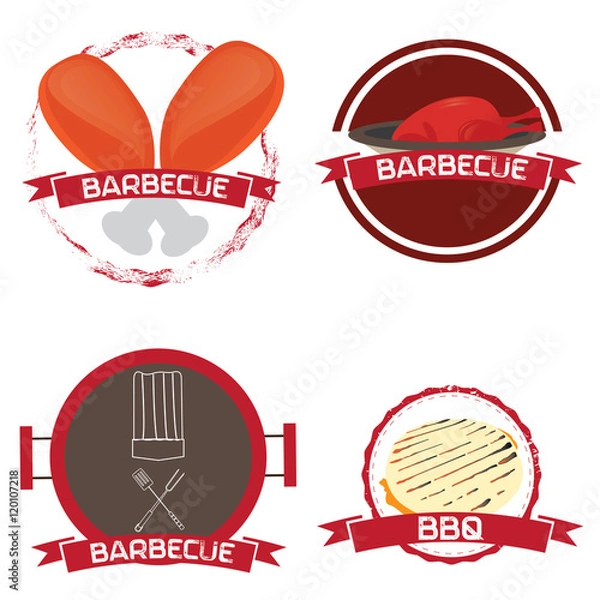 Fototapeta Set of barbecue illustrations