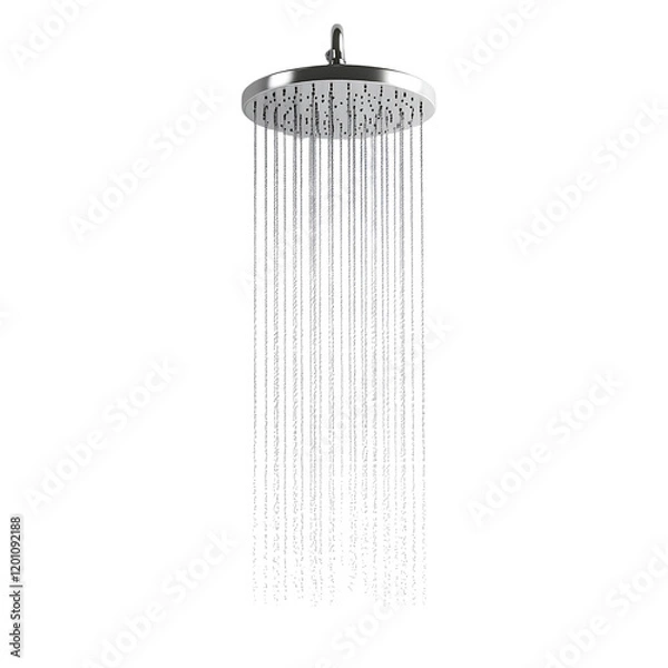 Fototapeta shower Advertisement isolated on white background full depth of field 