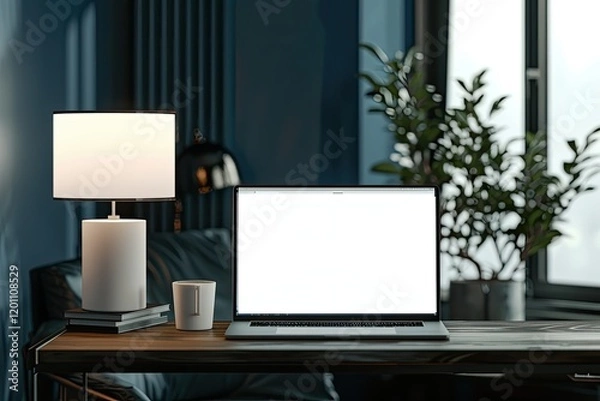 Fototapeta Sharp Image of Desktop with Laptop and Graphic Tablet