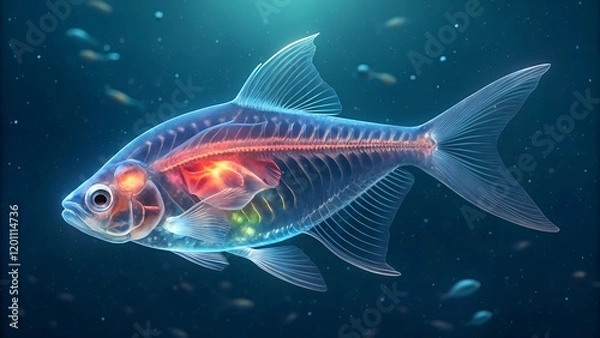 Fototapeta This striking image presents a transparent fish