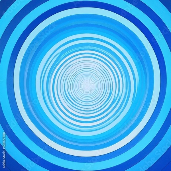 Obraz Hypnotic Blue Circles: An Abstract Visual Feast