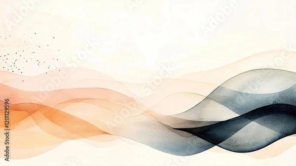 Fototapeta Watercolor concept. Abstract waves in soft colors create a soothing, artistic background texture.