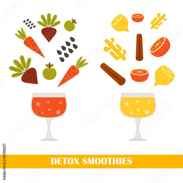 Obraz Vector detox smoothies consrtuctor