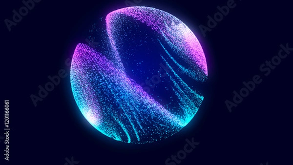 Obraz Sphere with connecting points. Global Connection Technology. The accumulation of information. 3D rendering.