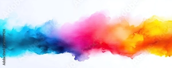 Fototapeta Explosion watercolor idea. Colorful abstract watercolor background with vibrant hues blending seamlessly together.