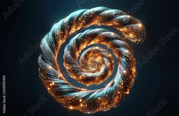 Fototapeta The metallic threads swirl and glow, emitting a warm and shimmering glow.