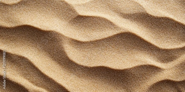 Fototapeta Wavy pattern of golden sand texture on a soft brown background with ample copy space in the center ideal for creative designs and presentations