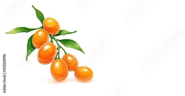 Fototapeta Illustration of kumquat, in a vector design with ample copy space for text.