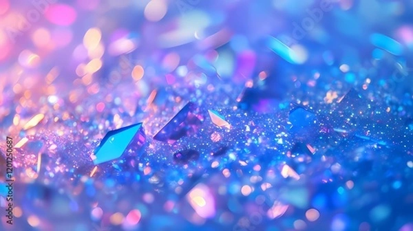 Obraz Sparkling and shining blue prism light background 