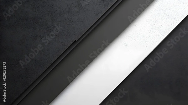 Fototapeta Black white dark gray abstract background. Geometric pattern shape. Line triangle polygon angle. Gradient. Shadow. Matte. 3d effect. Rough grain grungy. Design. Template. Presentation.