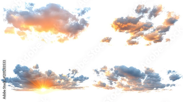 Fototapeta Beautiful Sunsets Captured in Various Cloud Formations Generative AI
