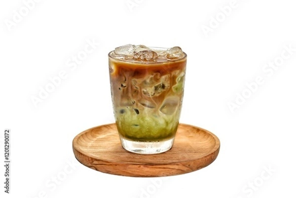 Obraz Ice latte coffee ready for drink put on white background with isolated concept.
