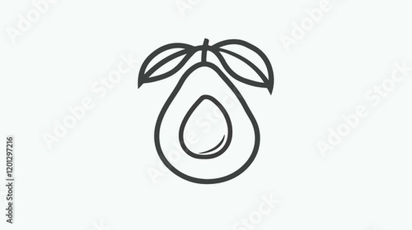 Obraz Avocado Outline Icon Transparent Vector Isolated Flat V