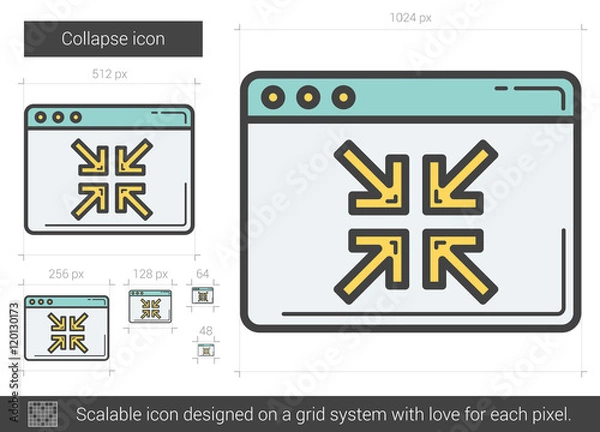 Fototapeta Collapse line icon.