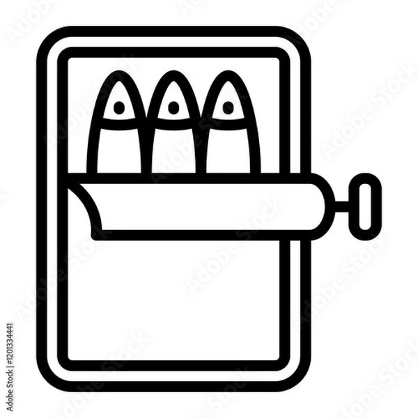 Obraz Sardines Vector Line Icon Design