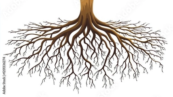 Fototapeta Mighty Tree Roots System Illustration