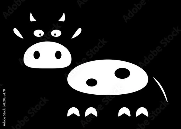 Fototapeta Stylized silhouette of a cow