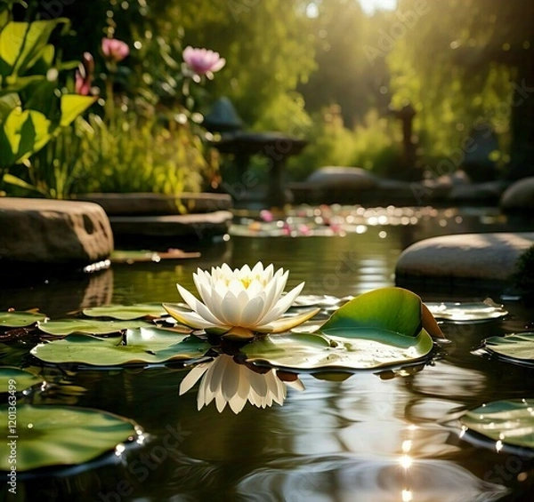 Fototapeta pink water lily