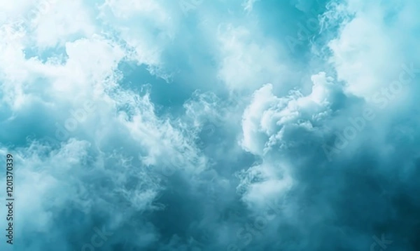 Fototapeta Light, airy shapes blend seamlessly in a soothing abstract cloudscape