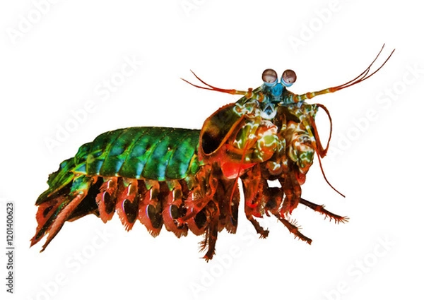 Fototapeta Peacock Mantis Shrimp – Isolated PNG with Transparent Background