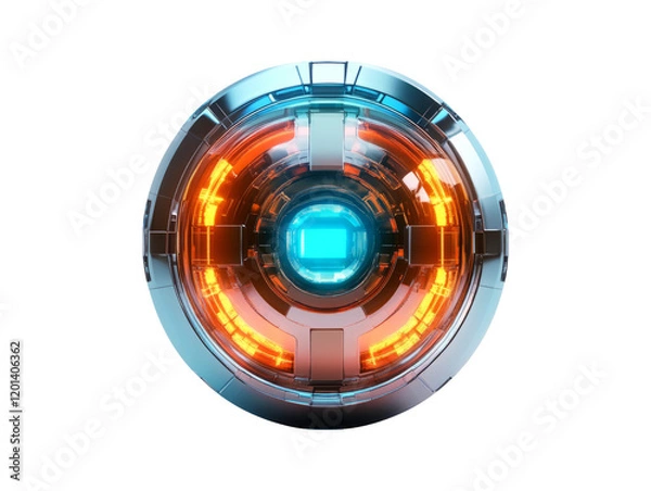 Fototapeta Minimalist 3D Energy Shield Design with Transparent Background
