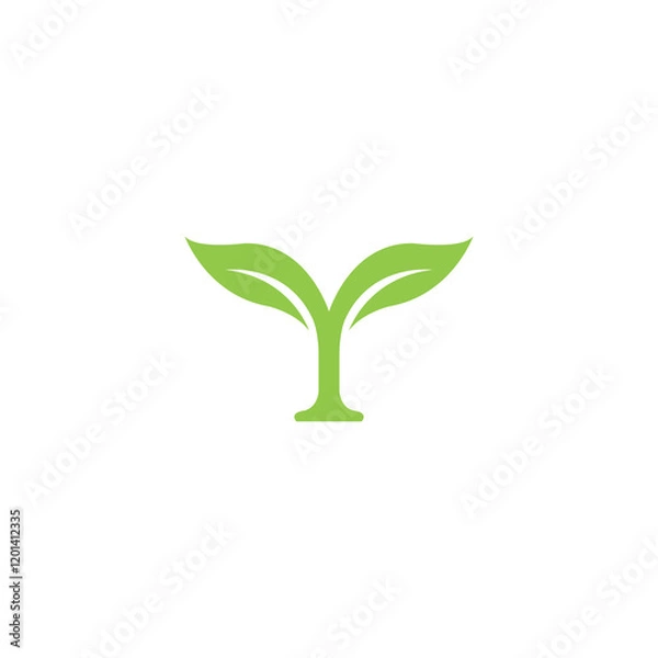 Fototapeta Letter Y Leaf Icon Logo Vector