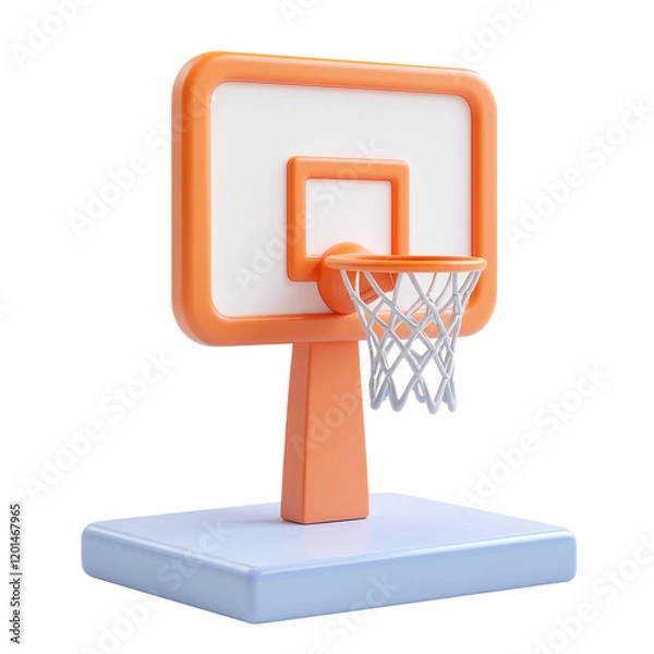 Fototapeta Mini basketball hoop for indoor play on a colorful base for recreational activities