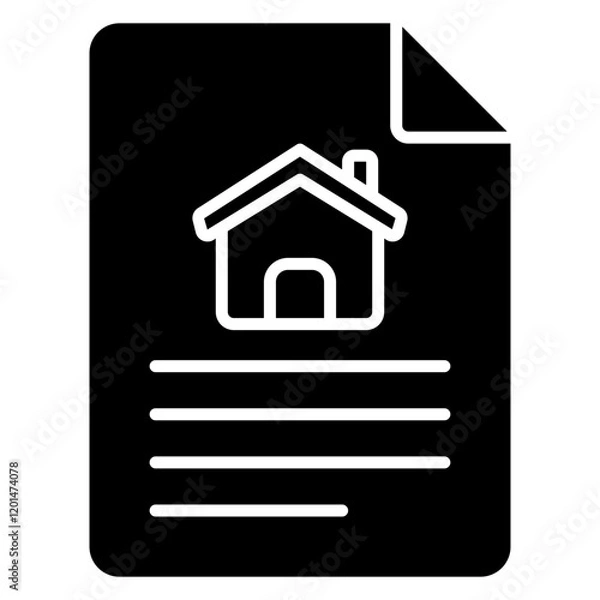 Fototapeta home contract solid icon	