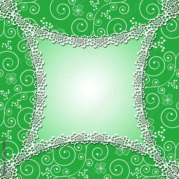 Obraz white lace frame with shadow