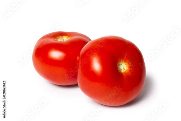 Fototapeta Two tomatoes isolated on white background