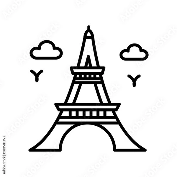 Fototapeta Tower Outline Icon, Vector illustration
