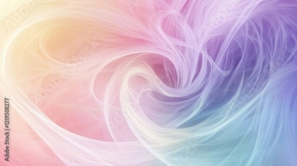 Fototapeta Abstract swirl of vibrant colors blending seamlessly, creating a dynamic and fluid motion effect. Shades of pink, orange, yellow, blue, and purple flow together beautifully. Generative AI