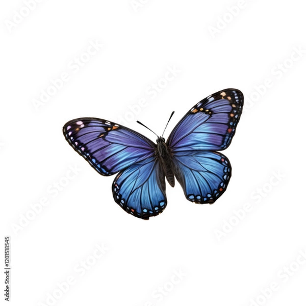 Fototapeta Blue Morpho Butterfly: An intricate and captivating blue morpho butterfly with vibrant iridescent wings, showcasing the beauty of nature's delicate artistry.  