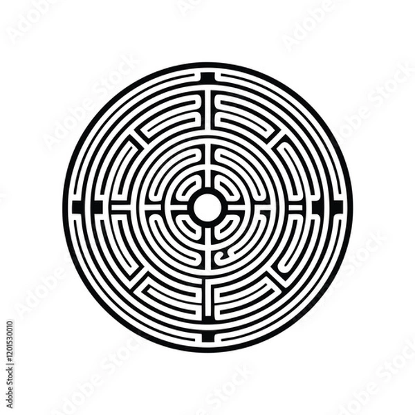 Obraz Generate a visually appealing and intricate circular labyrinth design using bold and clean lines.