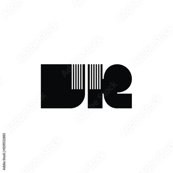 Fototapeta JR monogram logo design letter text name symbol monochrome logotype alphabet character simple logo