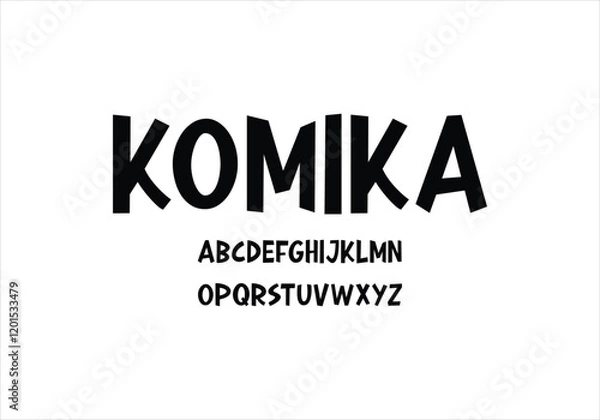 Obraz Komika font for logo and headline. Isolated vector typeset