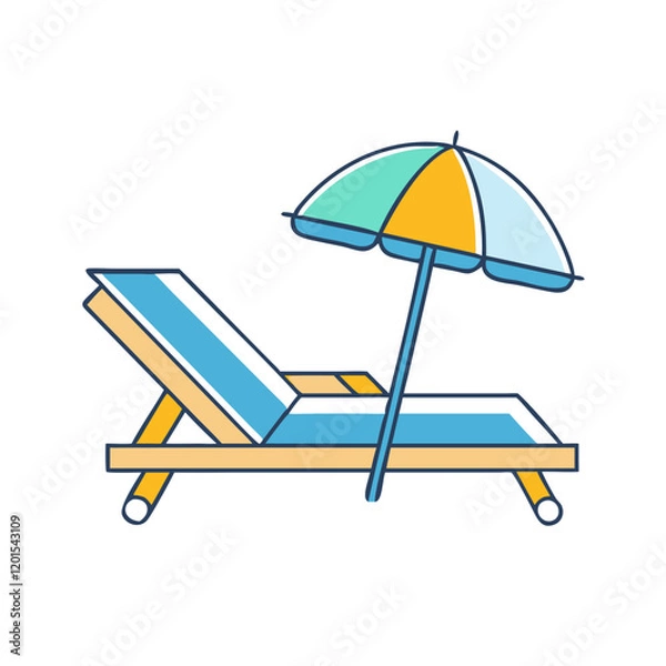 Fototapeta poolside lounge chair icon, poolside lounge chair vector illustration-simple illustration of poolside lounge chair, perfect for poolside lounge chair logos and themed design 