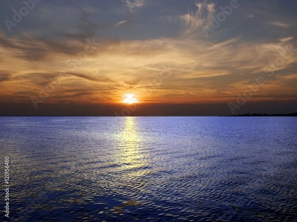 Obraz brilliant sunset at Baltic sea-side